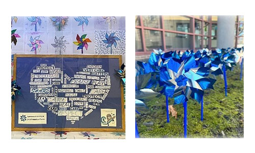 Collage of drawings and recognitions of Child Abuse Prevention Month