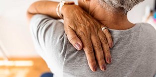 Women itching shingles