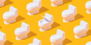 illustration of toilets on yellow background