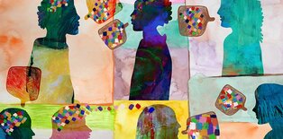 illustration depicting people communicating thoughts