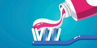 Graphic of toothpaste and tooth brush