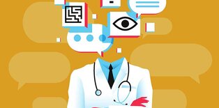 Graphic of chatbot doctor concept