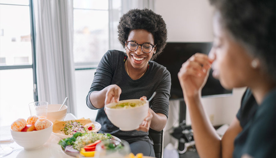Women eating healthy