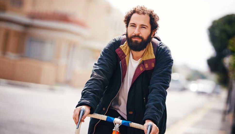Man riding bike