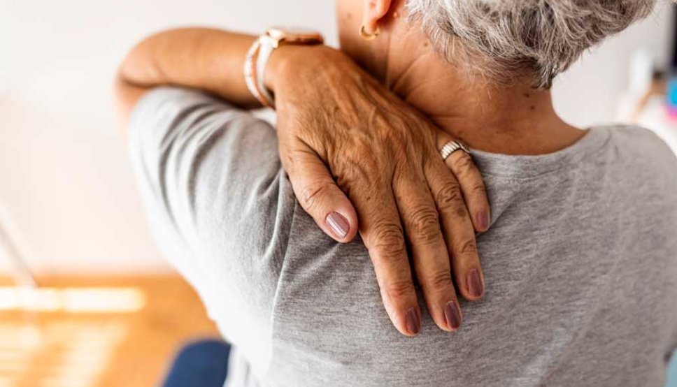 Women itching shingles