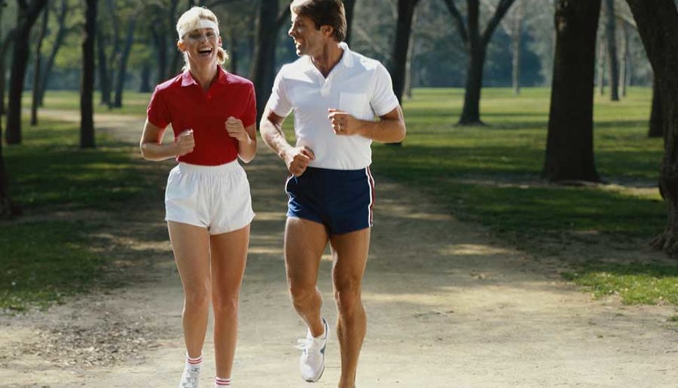 1980's Couple Running
