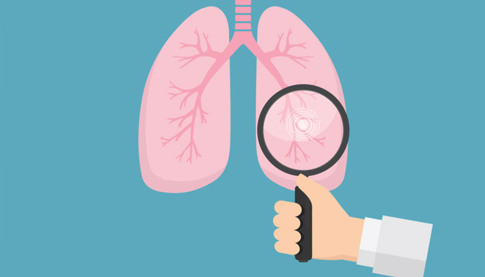 graphic of lungs and magnifying glass