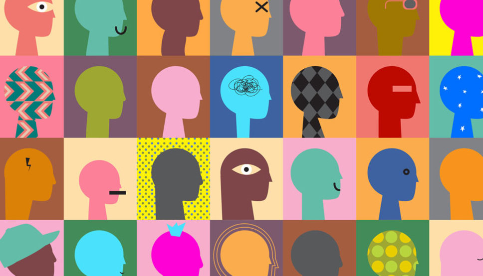 Abstract illustration of people's profiles