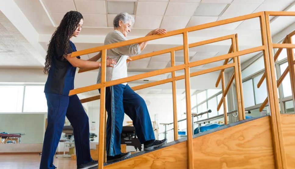 Senior doing physical therapy