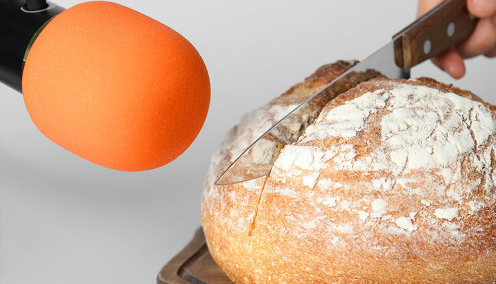 ASMR recording cutting bread