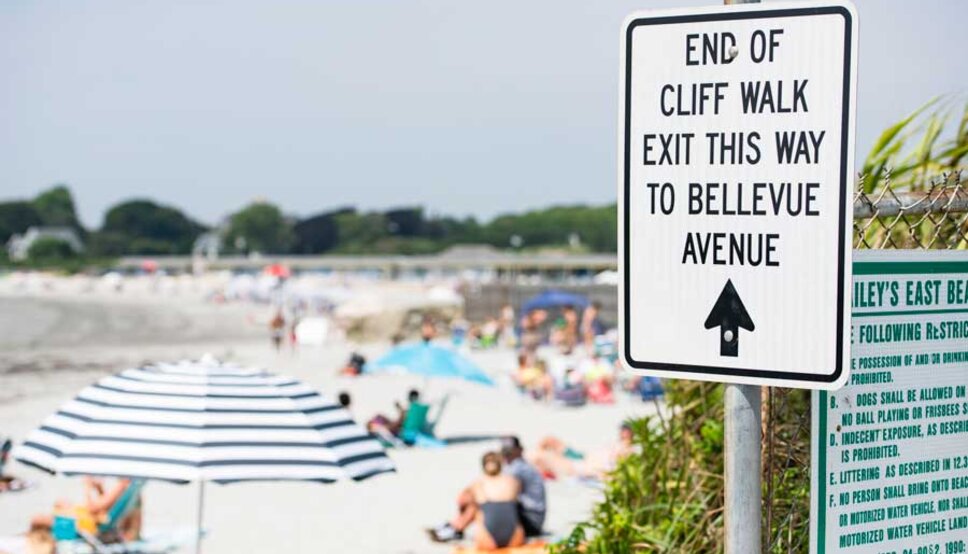 Sign on Cliff Walk in Newport RI