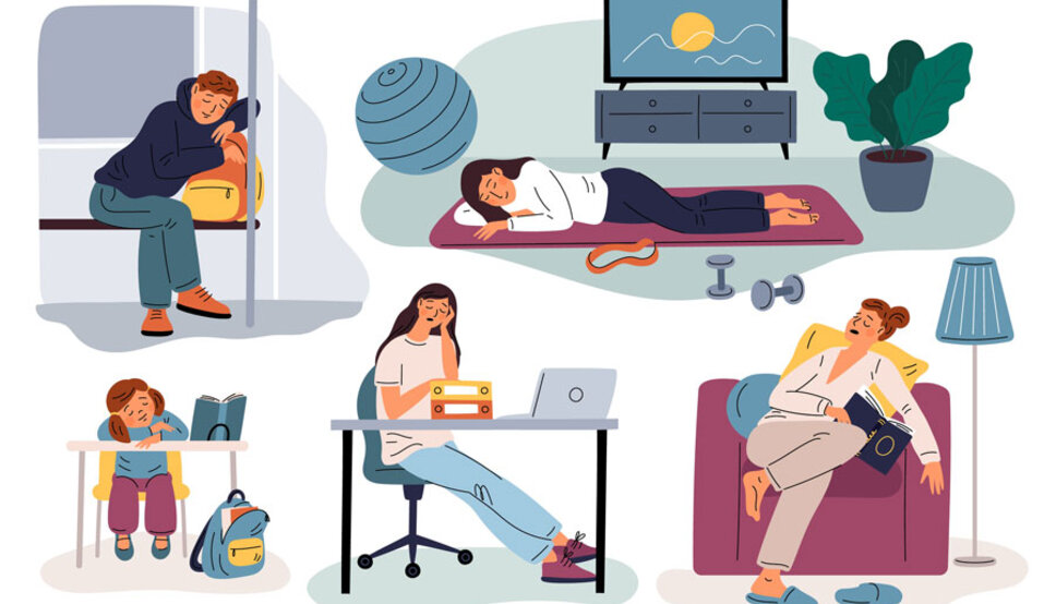 Graphic depicting people sleeping