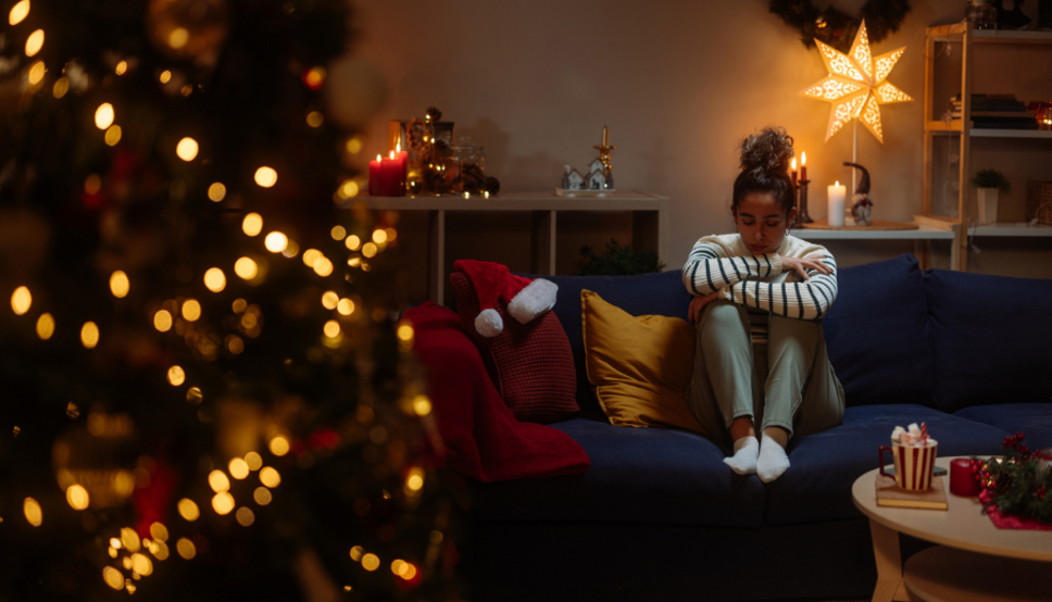 woman sad during the holidays