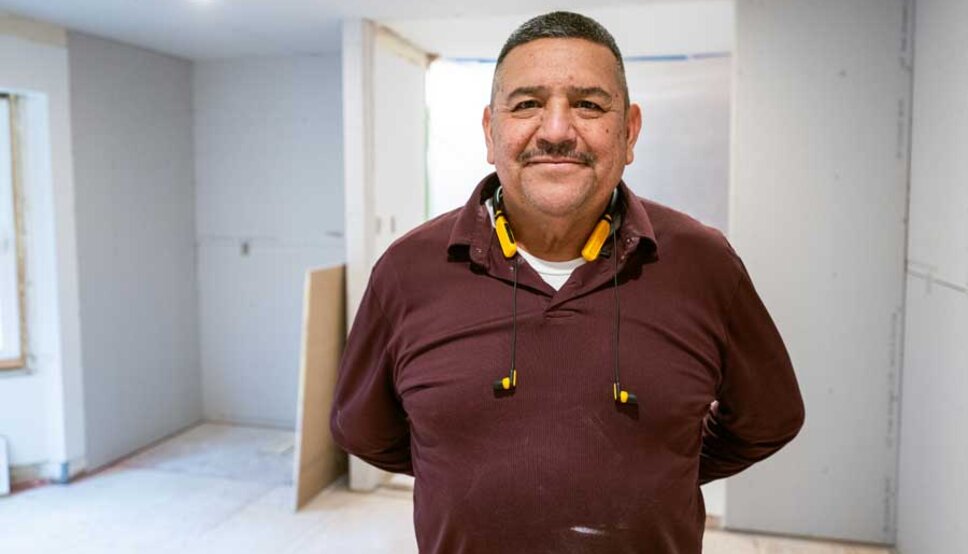 Man in construction site