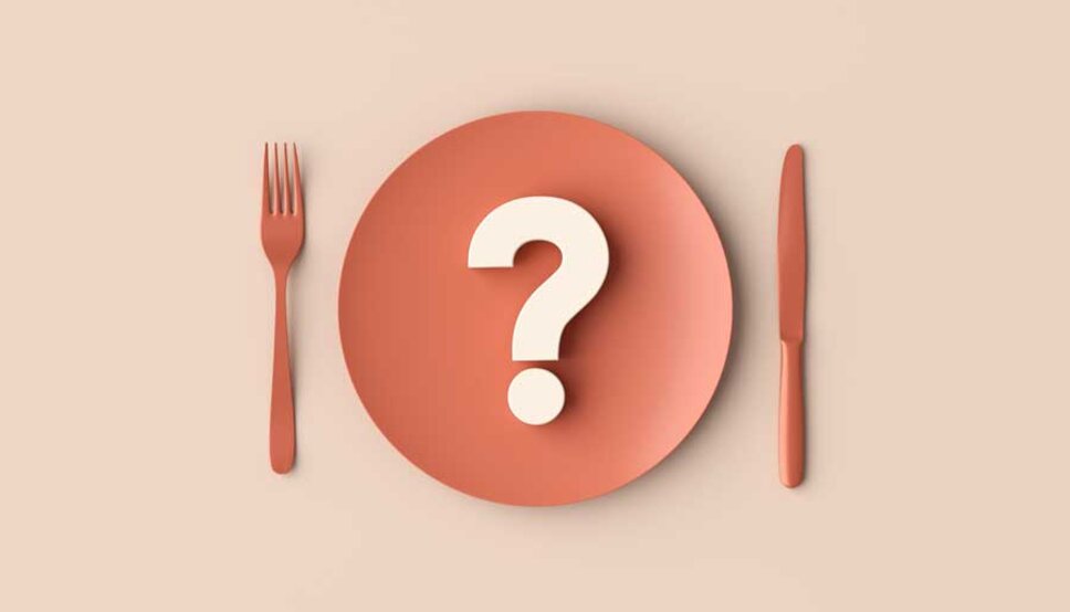 Plate with question mark