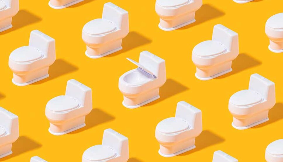 illustration of toilets on yellow background