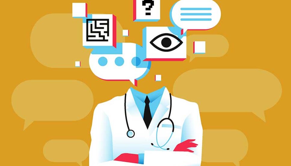 Graphic of chatbot doctor concept