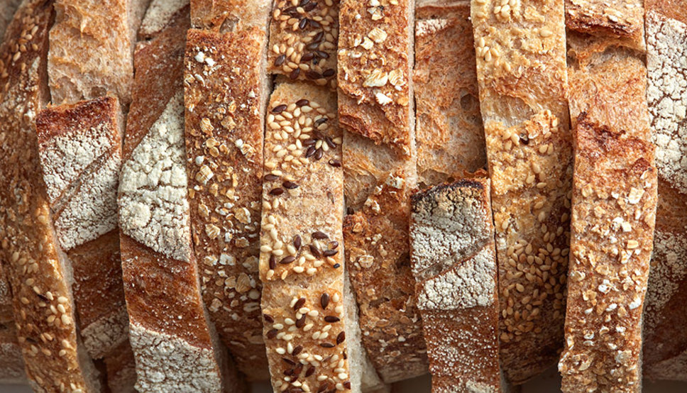Gluten is a protein typically found in wheat, barley, and rye which are common in most breads.