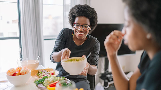 Women eating healthy