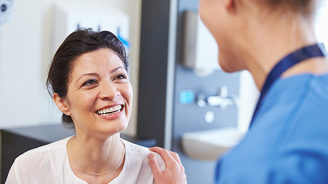 Patient speaking with a doctor