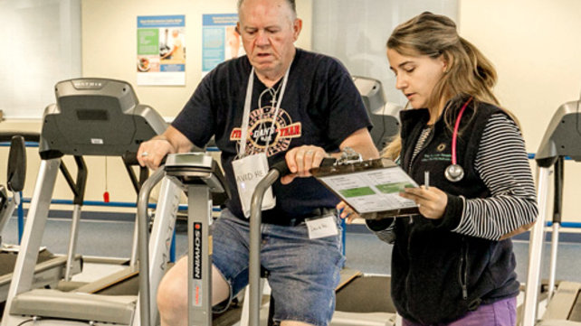 Patient using an elliptical