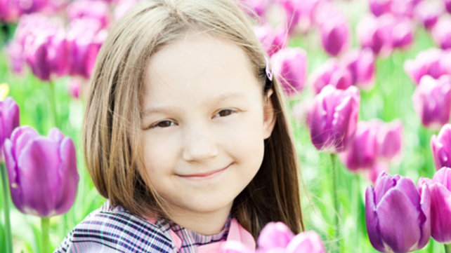 happy child in field