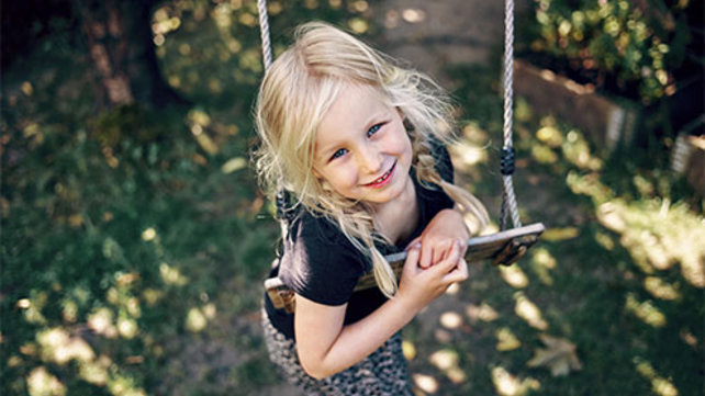 Child on a swing