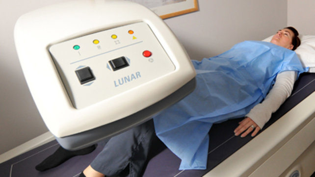 Bone density testing patient