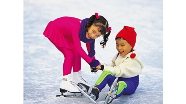 Children ice skating