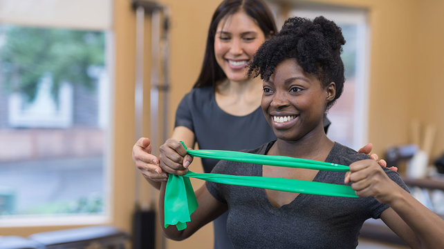 Woman in physical rehabilitation