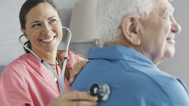 Patient getting a health check up