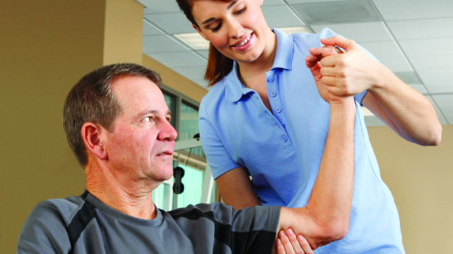 patient bending elbow