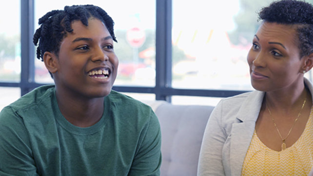 African American boy in green shirt