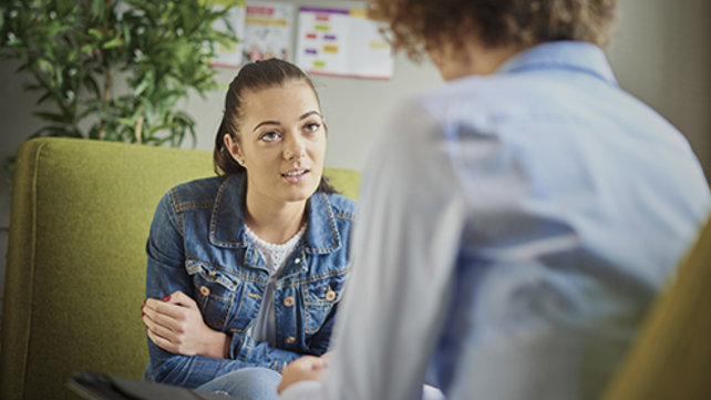 Teenager in jean jacket