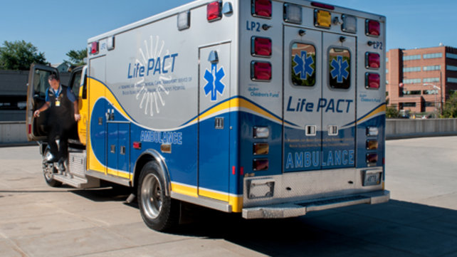Driver exiting LifePACT ambulance