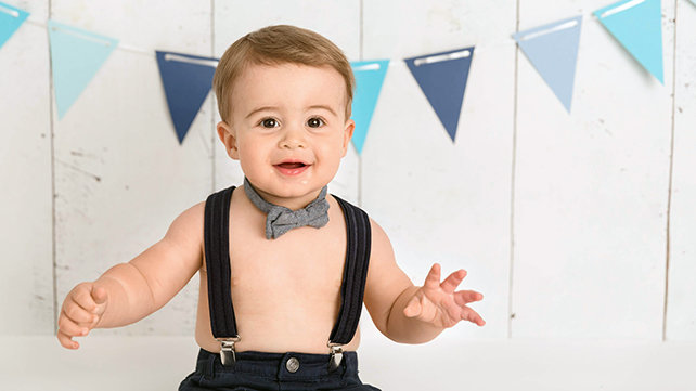 A toddler after treatment for Craniosynostosis.