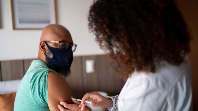 Person getting flu shot