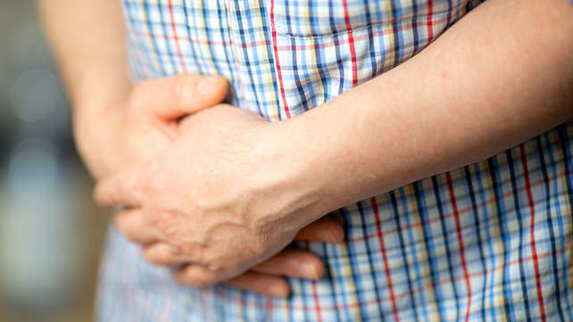 Man with hernia pain