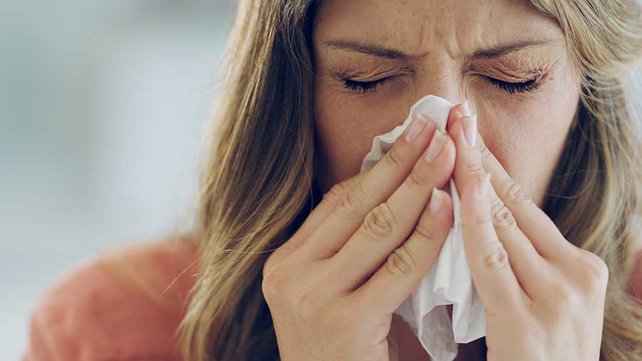 Women with nose bleed