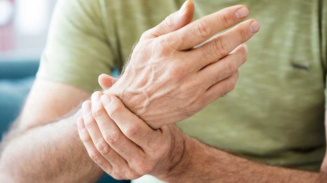 Person with wrist arthritis