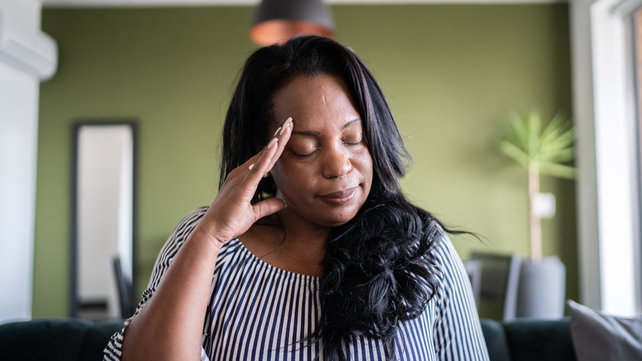 Women experiencing headache