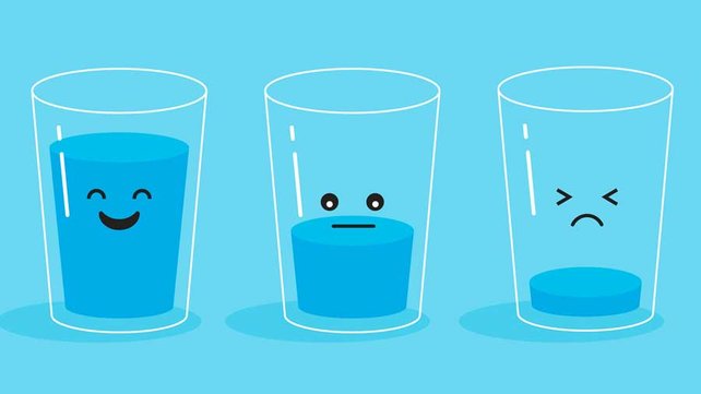 three glasses of water