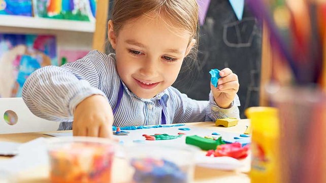 Young girl using motor skills
