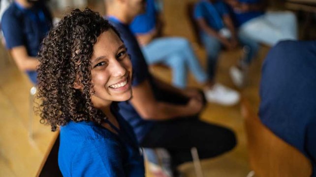 Teenage girl smiling