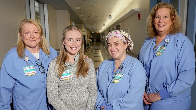 Katherine Buckhaults, MS, RN, OR Manager; Corrine Giarrusso, BSN, PACU/PREOP; Cassie Richard-Stacey, Surgical Tech; Karen Holt, BSN, Assitant Clinical Manager, Inpatient OR The Miriam Hospital 2023