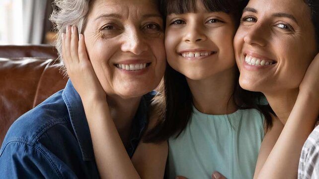 Three generations of women