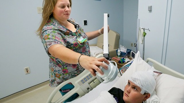 For some patients, we may expose them to a bright flashing light to help us better understand their symptoms.