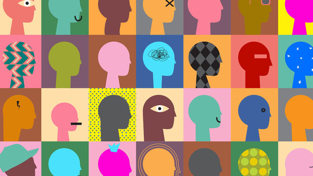 Abstract illustration of people's profiles