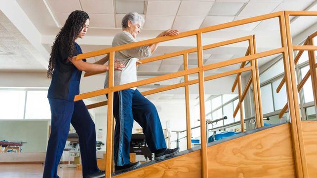 Senior doing physical therapy