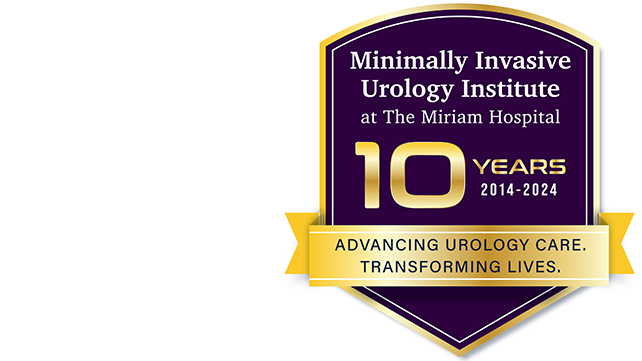 The logo for the tenth anniversary of Lifespan's Minimally Invasive Urology Institute